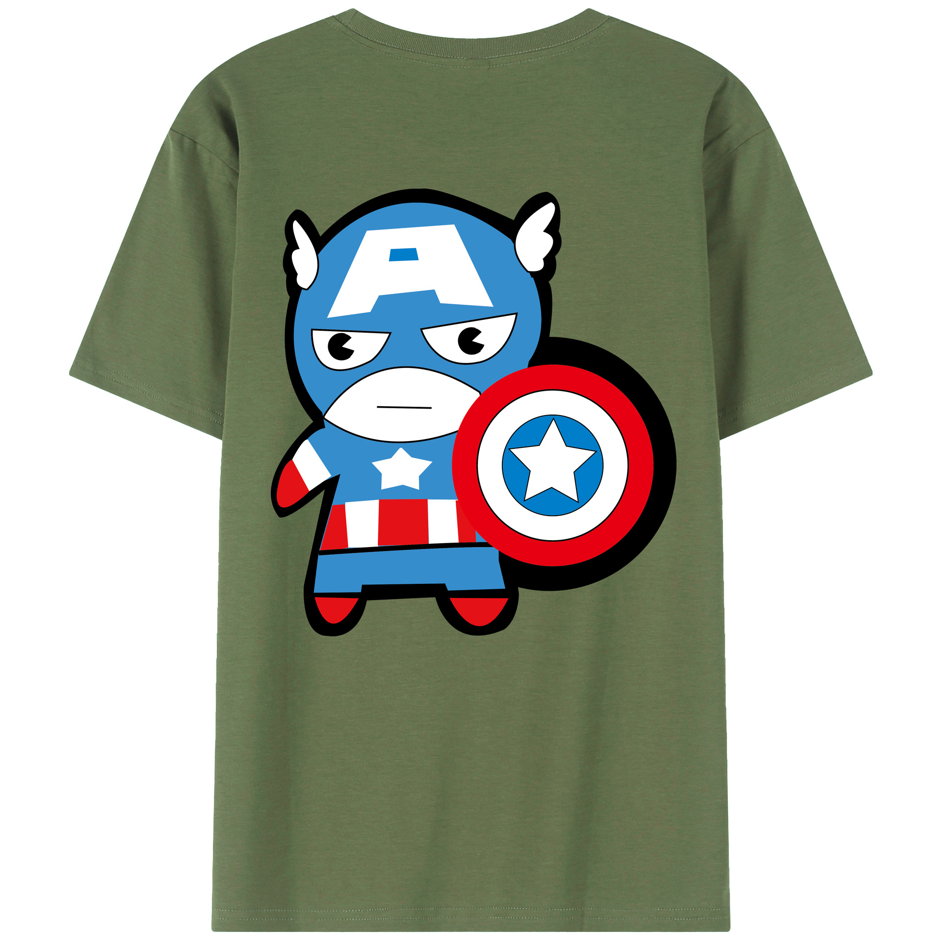 （画像用） アベンジャーズ The Avengers 綿100％ メンズ半袖Tシャツ（バックプリント） 通気性